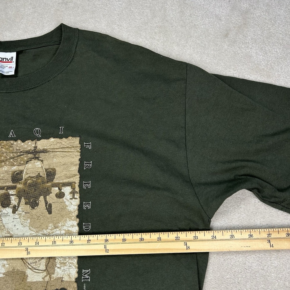 VTG Y2K Operation Iraqi Freedom Tshirt Men's XL Military Apache Helicopter - Picture 4 of 7